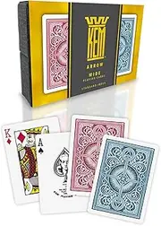KEM Arrow Red and Blue Plastic Playing Cards, Standard Index, Poker Size, Premium Playing Cards, Casino Grade Poker Playing Cards, 2 Decks of Cards