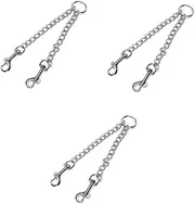 Ipetboom 3pcs Double Head Retractable Dog Leash Pet Dog Traction Strap Stainless Steel Chain Pet Supplies