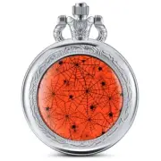Halloween Spider Web Pocket Watch Halloween Spiderweb Gift Vintage Quartz