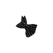 Mens Black & White Cord Polka Dot Patterned Bow Tie