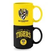 AFL Stackable Mug - Richmond Tigers - Set Of 2 - Coffee Cup - 305mL