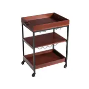 Costway 3-Tier Kitchen Island Mobile Serving Cart w/WineRack