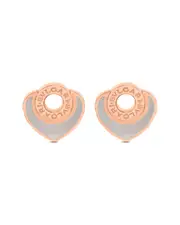 Bulgari 18K Rose Gold White Chalcedony Earrings