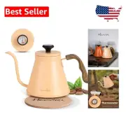 Ergonomic 1.2 Quart Pour Over Kettle with Built-in Thermometer for Perfect Brews