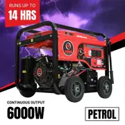 BBT 8000i 6kVa Petrol 15hp 4 Stroke Off Grid Generator - 2-Year Warranty
