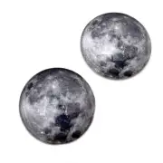 Pair Silver Full Moon Glass Eyes Jewelry Dolls Taxidermy Flatback Cabochons