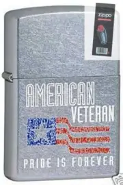Zippo 6379 veteran flag Lighter + FLINT PACK