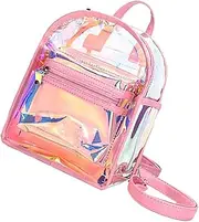 [OATIPHO] Stylish Iridescent Backpack Women's Small Backpack Holographic Purse Travel Backpack Multifunctional Mini Shoulder Bag