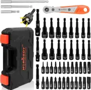 47Pc Magnetic Nut Driver Set Impact Drill 1/4" Quick-Change Hex Shank With Box