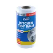 Bin Liner Kitchen Tidy Garbage Bag with Handle 27L 51cm x 65cm - 30pk Medium - W