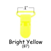 100 Plastic Pacifier Soother Dummy Binky Bib Toy Holder Clips - 1" Bright Yellow