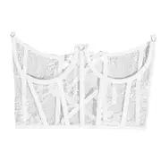 Underbust Corset Belt, Waist Corset, Lace Open Cup Corset, Short Torso Underwire Boned Corset, Underboob Waist Cincher White