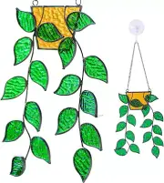 Stained Glass Window Hanging 17 Leaf Plant Stain Glass Window Hanging Real Stain