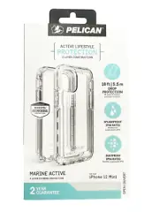 Pelican - iPhone 12 Mini Case - Marine Active Case, 18ft Drop Protection - Clear