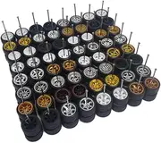 [4DOBBY] Mixed/Random Real Riders Wheels Rims Tires Set for 10 Cars 1/64 Scale