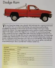 Dodge Ram Truck Picture Out of Print Spec Article Sheet Mopar Wall Art