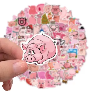 🔥超級新品🔥創意可愛 粉紅豬 粉豬 豬 防水貼紙 車貼 可貼行李箱、筆電、滑板、汽機車、安全帽、保溫瓶 禮物 獎品