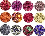 TooGet Dry Flowers and Herbs Accessories Decorations Natural 12 Bags Set Dried Flowers for Soap Bath Bombs Making and Dried Flower Crafts