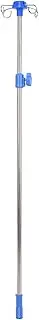 4 Hooks IV Pole Stainless Steel IV Stand Adjustable Height 35'' to 63'' Bed Socket Telescoping IV Pole for Nursing Bed,16mm-19mm