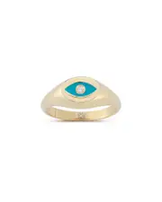 Ember Fine Jewelry 14K 0.02 ct. tw. Diamond Evil Eye Signet Ring