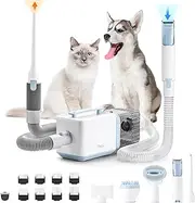 iPettie D23 Pro Pet Grooming Kit for Dogs: Vacuum Dog Brush and Dog Trimmer Vacuum — 95°F-140°F Adjustable Temperature, Adjustable Wind Speed, 23000 PA Suction for All Pet Grooming Needs