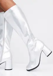[Ellie Shoes] Chrome Go-Go Baby Boots