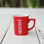 Nescafe Red Cup Mug Coffee 12 Oz. Red Printed white logo Ceramic Limited Edition