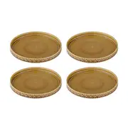 4pc Ladelle Heath Caramel 20cm Tapas Plate Porcelain Dinner Dish Tableware Set