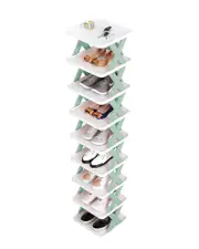 Fresh Fab Finds 9Tier Blue Narrow Entryway Shoe Rack