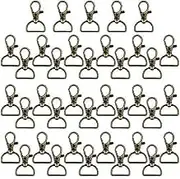 35 Pieces Swivel Clasps Lanyard Snap Hooks Keychain Clip Hook Metal Lobster Claw Clasp with D Rings for Keychain Purse Hardware Sewing Craft Project (Bronze)