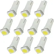 PolarLander 10pcs T5 5050 1SMD Wedge Dashboard Led White Car Auto Light Interior Dashboard Bulb Side Lamps DC 12V