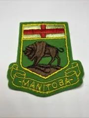 Iron Sew On Patch - Manitoba Bison Crest Shield BgC