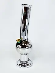 31cm Silver Glass Smoking Pipe with Water Pourer, Cone Piece & Stem