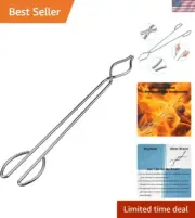 Stainless Steel Heavy Duty Log Tongs - Adjustable for Large and Small Firewood