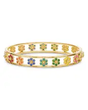 Temple St. Clair 18K Yellow Gold Rainbow Diamond & Gemstone Fiori Bracelet