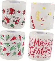 GARVALON Xmas Dinner Napkin Paper Santa Toilet Paper Roll Christmas Toilet Papers Holiday Prints