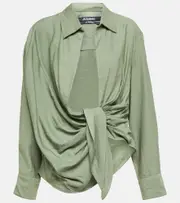 [Jacquemus] Jacquemus Le Bahia tie-front shirt UK 8 white
