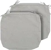 Patio Cushion Covers Set of 2(Replacement Cover only, No Insert!), Waterproof Indoor Ourdoor Deep Seat Chair Cushion Slipcover with Ties(20x18x4 Inch, Warm Gray)
