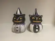Design by Johanna Parker Halloween Black Cats Salt Pepper Shakers