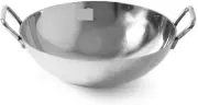Stainless Steel Kadai Commercial Purpose Karai Wok 18 Liter Double Handle Kadahi