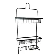 3 Tier Barelli Black Shower Caddy Hanging Rack Bathroom Shampoo Storage Shelf
