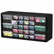 Black 26 Drawer Plastic Storage Cabinet Garage Organizer Arts Crafts Small Parts