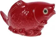 Fish Pond Decorations Garden Fish Statue Spray Fish Birdbath Solar Water Fountain Water Feature Carp Water Fountain Nozzle Waterfall Nozzles Fountains Tank Ceramics