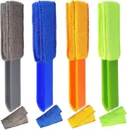 4 Pack Blinds Duster, Window Blinds Cleaner Duster Brush with 4 Microfiber Sl...