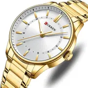 Classic Quartz Watches for Men Stainless Steel Band Wristwatches Business Style Clock with Luminous Hands