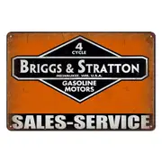 Briggs & Stratton 4 Cycle Gasoline Motor Tin Metal Sign Auto Vintage Man Cave