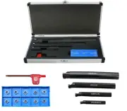 4 PC SCLR Indexable Boring Bar Set 5/16", 3/8", 1/2" & 5/8" with 14 CCMT Inserts