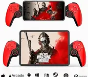 Mobile Gaming Controller for iPhone/iPad, Wireless Phone Remote Gamepad Bluetooth Joystick for iOS/Android/PC/Switch/Tablet/Cloud Gaming Support Streaming on PS4/Xbox Console Play COD/Genshin-D9,(Red)