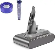 NEWSTARELEC 5000mAh 21.6V Battery for Dyson V7 Animal Absolute Motorhead Vacuum Sv11 Battery (Pre Filter Element * 1 + Post Filter Element * 1 + for V7 Battery * 1)