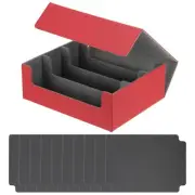 Card Storage Box for Trading Card 1200 + with 10 Divider Fit Red/Grey